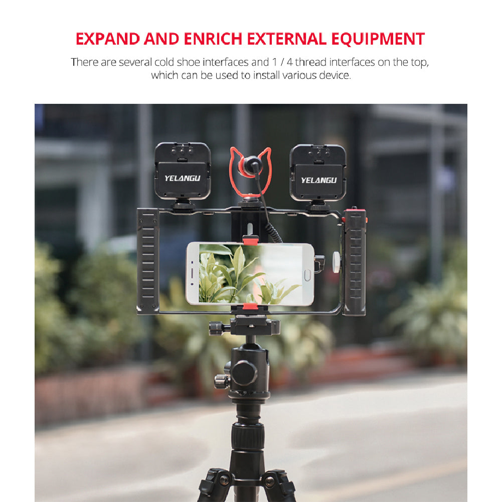 Yelangu PC02A Double Handle Bracket Camera Video Cage Professional Cage for Smartphone (YLG0901C)
