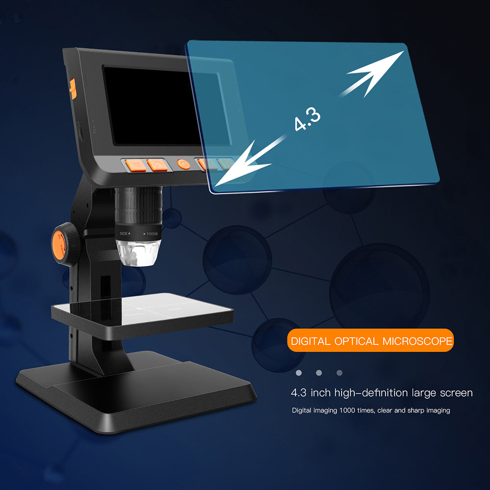 P110 4.3-inch Screen 1000X 8LED High-definition 1080P Rechargeable Digital Microscope Magnifying Glass