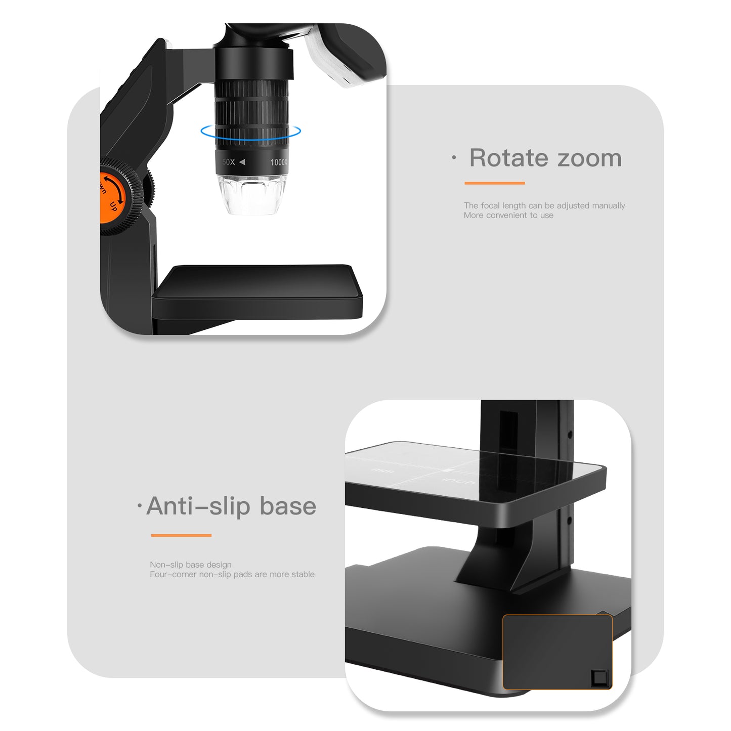 P110 4.3-inch Screen 1000X 8LED High-definition 1080P Rechargeable Digital Microscope Magnifying Glass