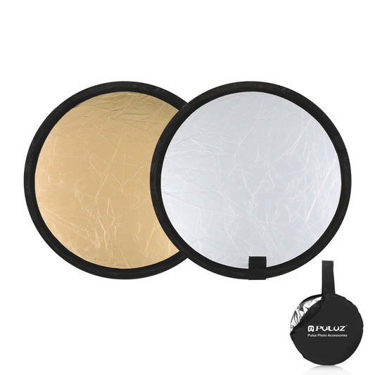 Puluz PU5103 2 in 1 Gold and Silver Reflector Board Collapsible 30cm Reflector Photography Tool