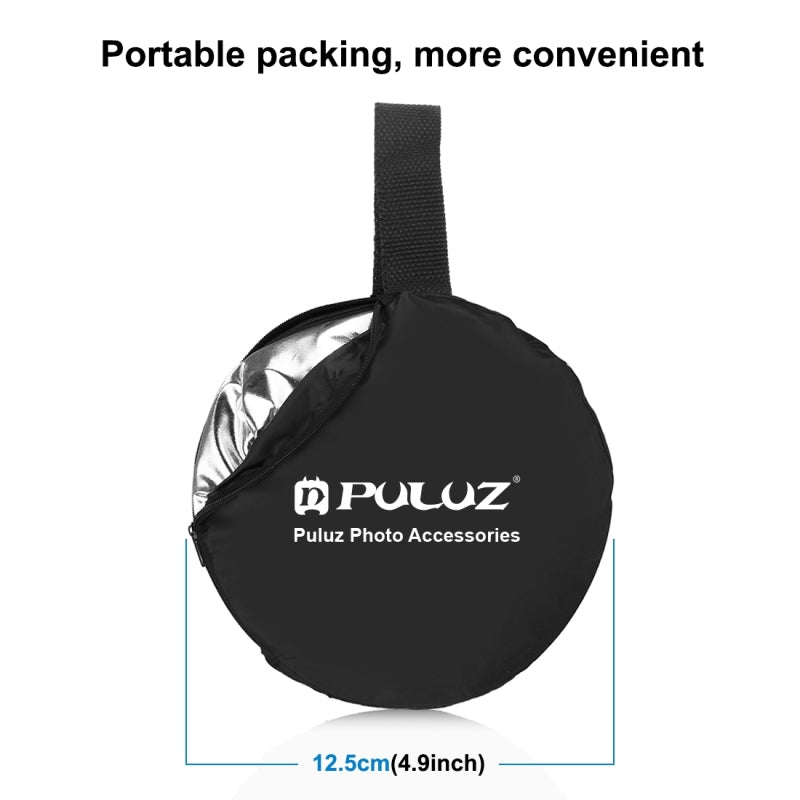 Puluz PU5103 2 in 1 Gold and Silver Reflector Board Collapsible 30cm Reflector Photography Tool