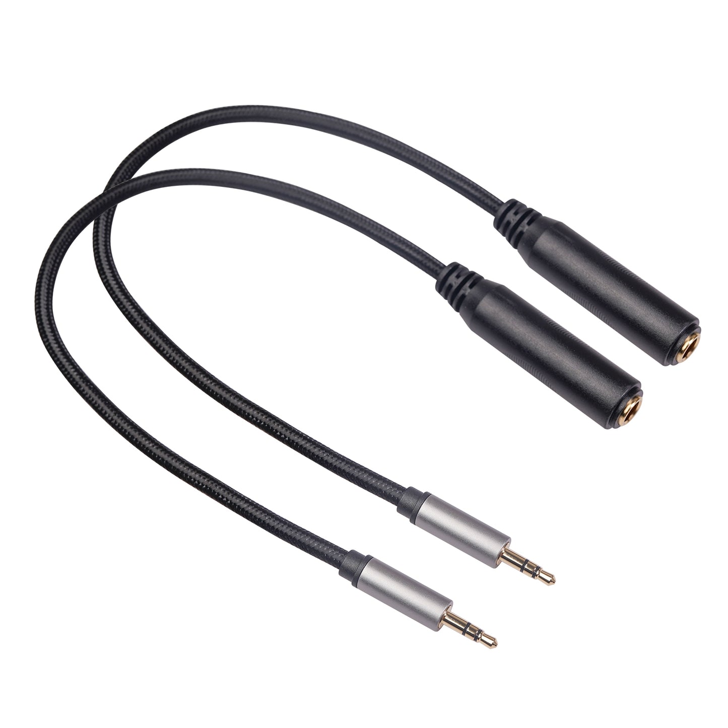 2Pcs/Set 3662B-02-03 3.5mm Male to 6.35mm Female 1/8 to 1/4 Stereo Audio Adapter for Amplifiers Guitar Piano Home Theater Devices