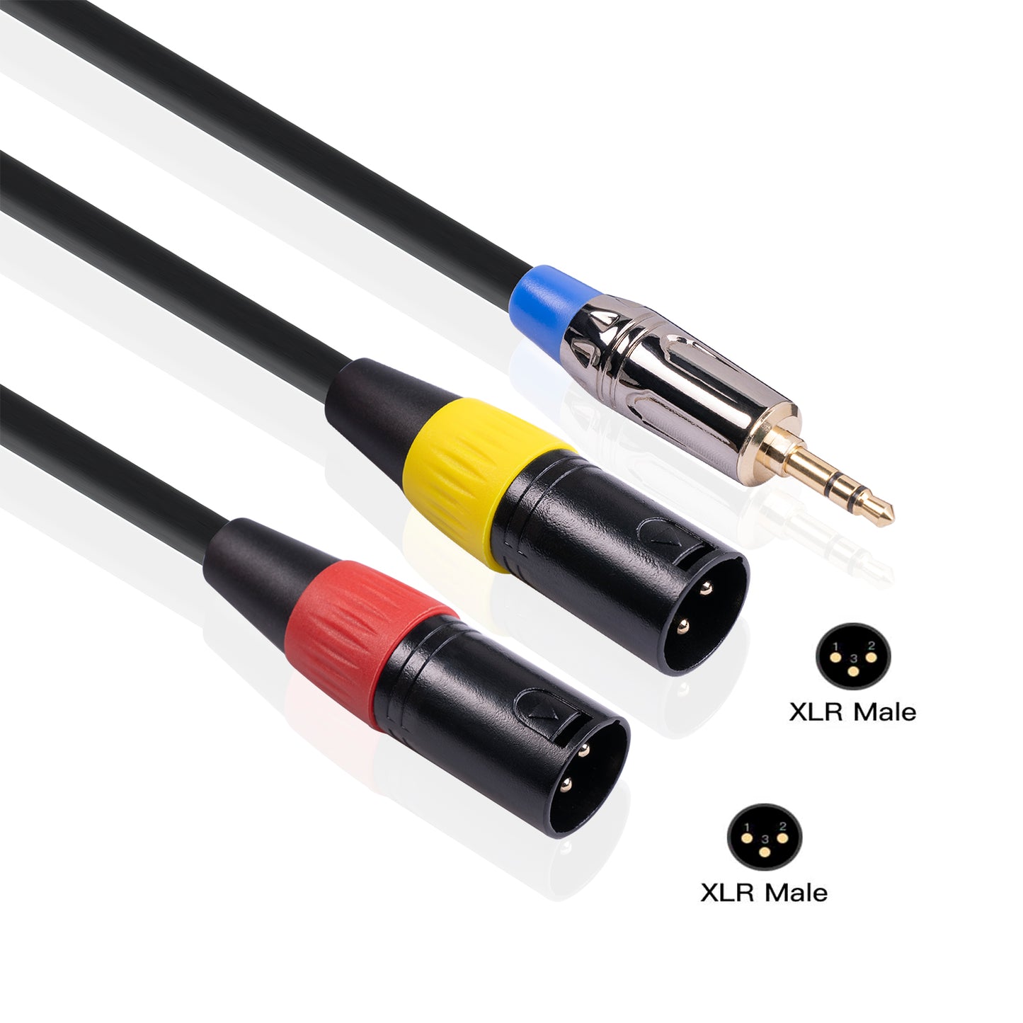 3m 3.5mm Male to Dual XLR Female Audio Cable Amplifiers Active Speakers Mixers Connection Cord