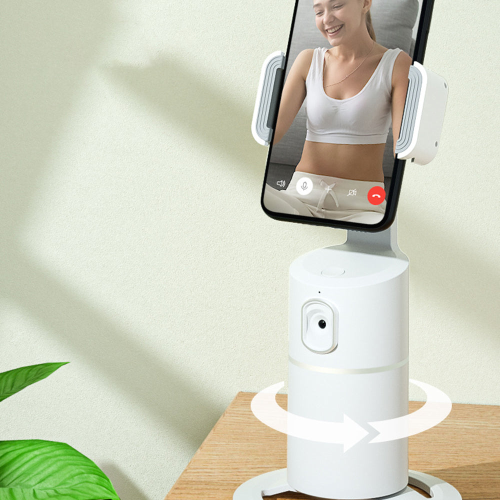 T2 Auto Tracking Phone Holder 360-degree Rotation AI Face Body Track Mount Face and Motion Tracking Phone Holder for Vlog Shooting Live Streaming - Black