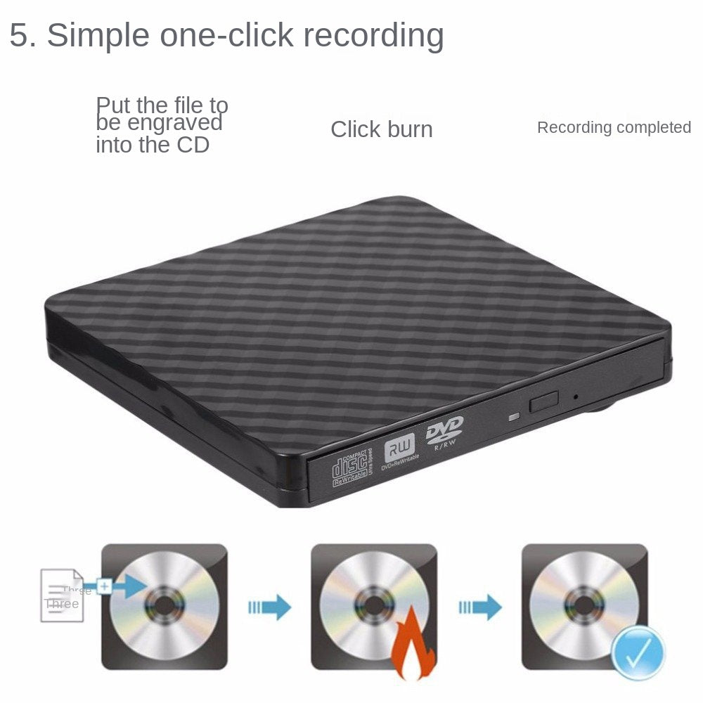 USB 3.0 External DVD Drive RW Drive/DVD Player for Laptop Desktop PC CD ROM Burner (CE Certificate) - Black