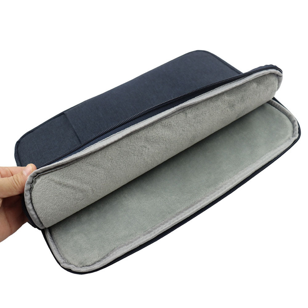 Uniqkart QY-C016 Shockproof Sleeve Bag with Outer Pouch for 14-inch Laptops Portable Carry Case Anti-Scratch Storage Bag - Navy Blue