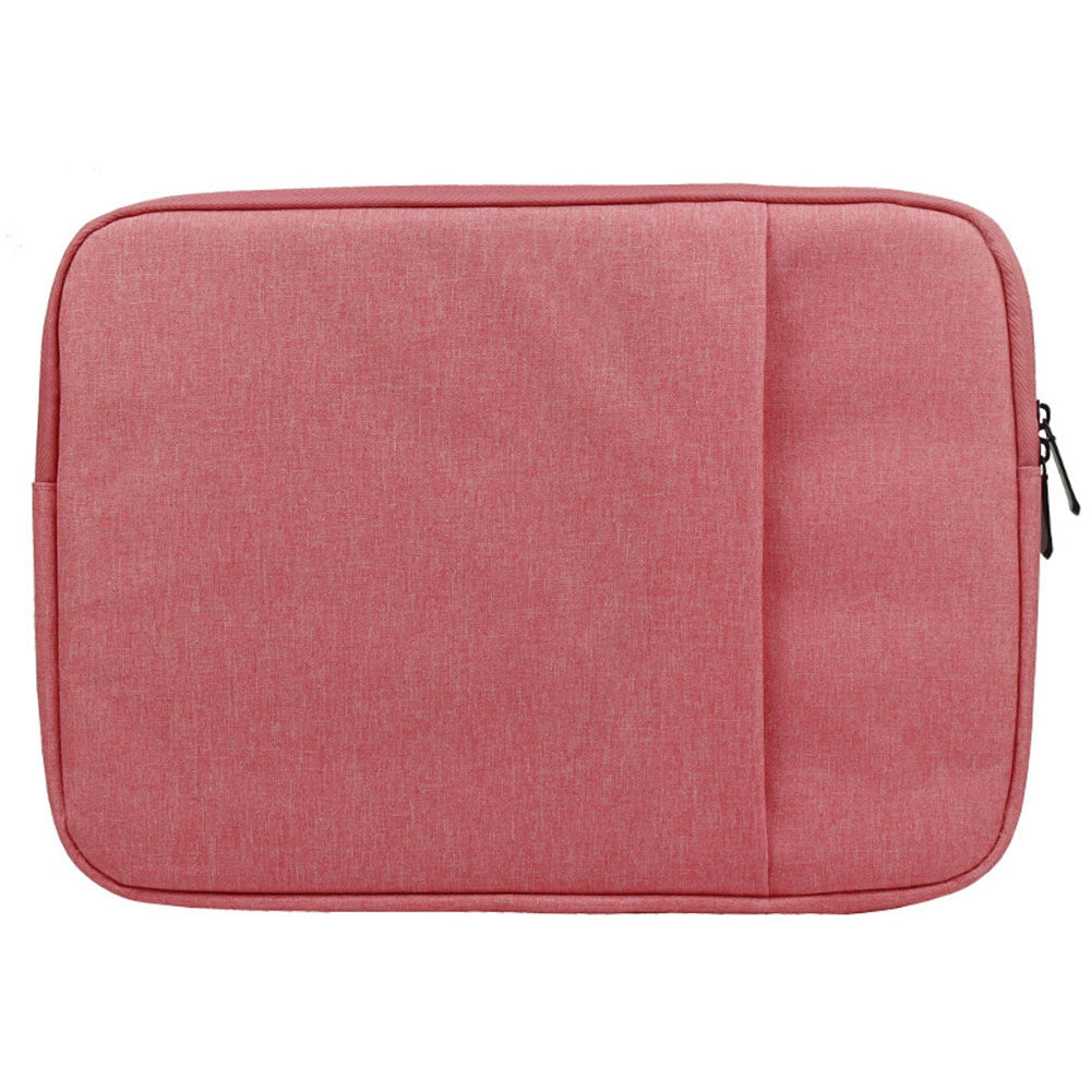 Uniqkart QY-C016 Anti-Scratch Sleeve Bag Portable Carry Case with Outer Pouch for 11-inch Tablets Waterproof Storage Bag - Pink
