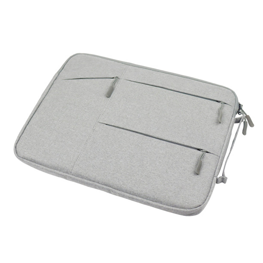 Uniqkart QY-C009 Anti-Drop Carry Case with 3 Outer Pouch/Handle Wear-Resistant Sleeve Bag for 11.6-inch Laptops Portable Storage Bag - Grey