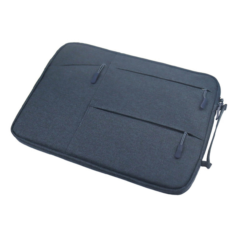 Uniqkart QY-C009 Anti-Drop Carry Case with 3 Outer Pouch/Handle Wear-Resistant Sleeve Bag for 11.6-inch Laptops Portable Storage Bag - Navy Blue
