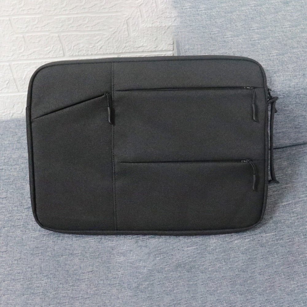 Uniqkart QY-C009 Anti-Drop Carry Case with 3 Outer Pouch/Handle Wear-Resistant Sleeve Bag for 11.6-inch Laptops Portable Storage Bag - Black