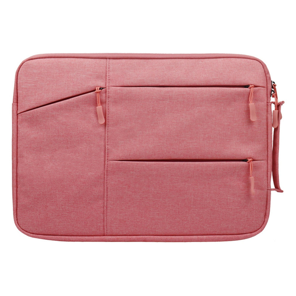 Uniqkart QY-C009 Anti-Drop Carry Case with 3 Outer Pouch/Handle Wear-Resistant Sleeve Bag for 11.6-inch Laptops Portable Storage Bag - Pink