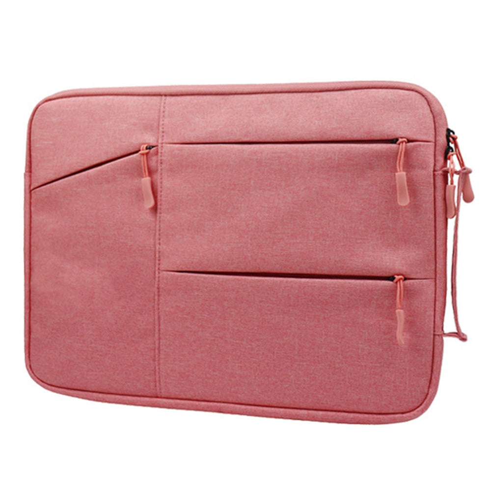 Uniqkart QY-C009 Anti-Drop Carry Case with 3 Outer Pouch/Handle Wear-Resistant Sleeve Bag for 11.6-inch Laptops Portable Storage Bag - Pink