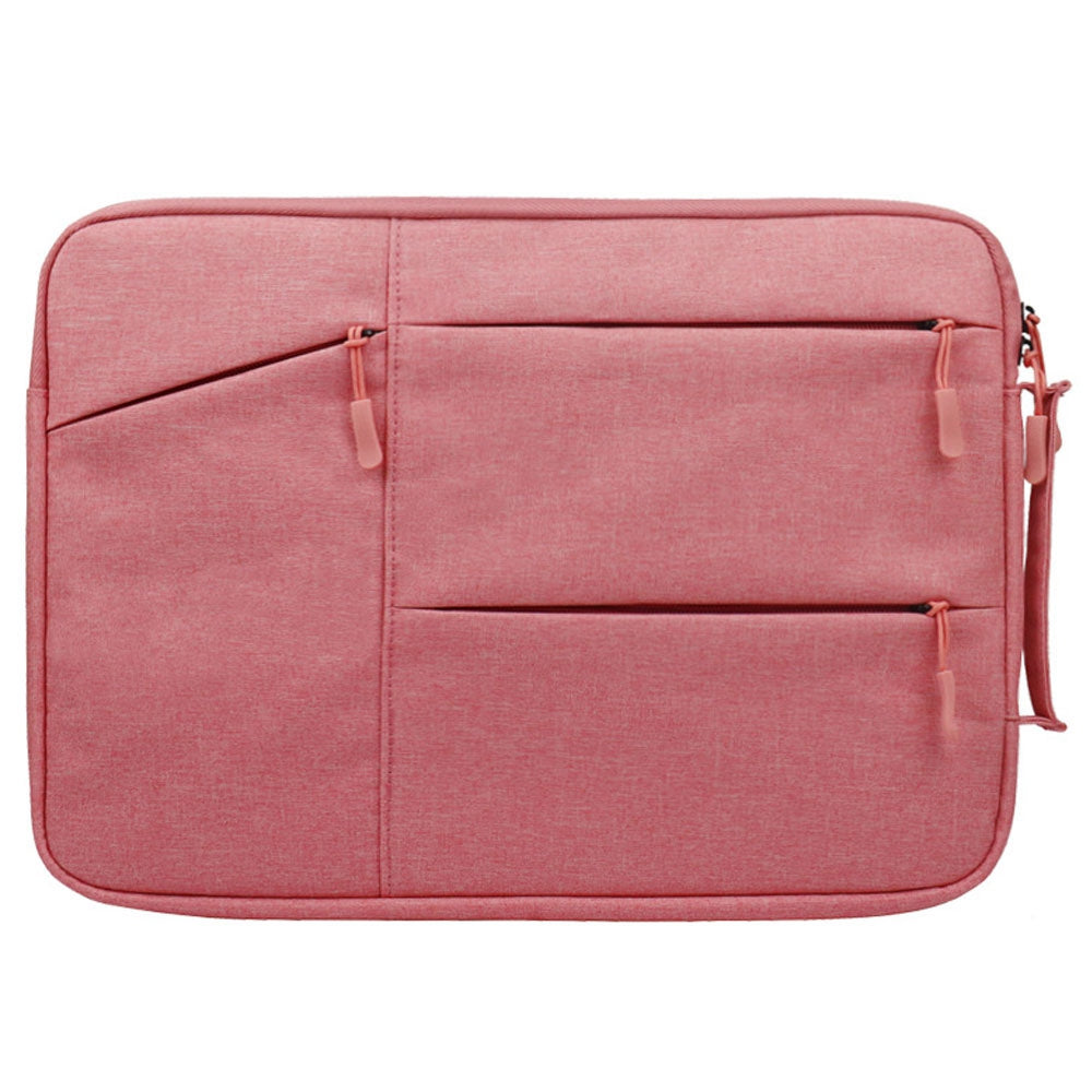 Uniqkart QY-C009 Scratch Resistant Sleeve Bag for 13.3-inch Laptops Portable Carry Case Anti-Drop Storage Bag with 3 Outer Pouch/Handle - Pink