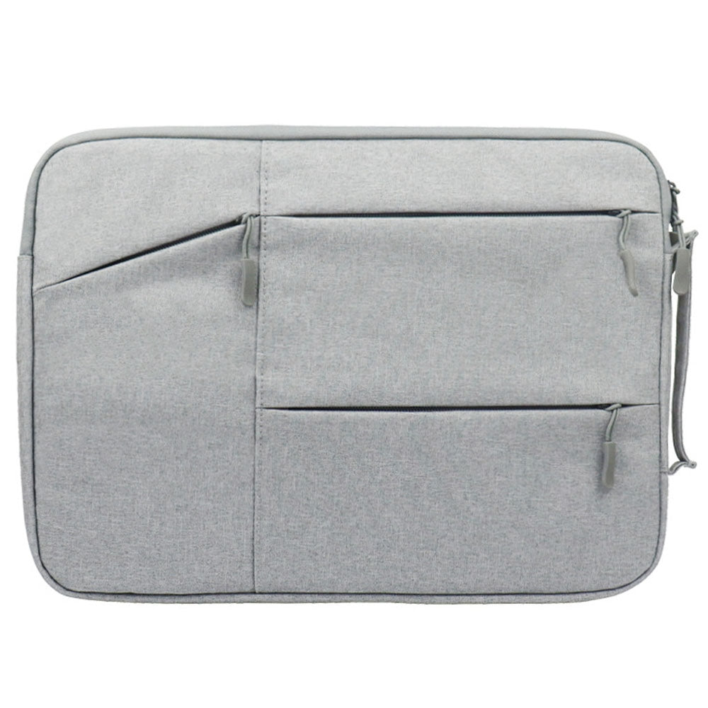 Uniqkart QY-C009 Wear-Resistant Carry Case with 3 Outer Pouch/Handle Anti-Drop Sleeve Bag for 15-inch Laptops Portable Storage Bag - Grey