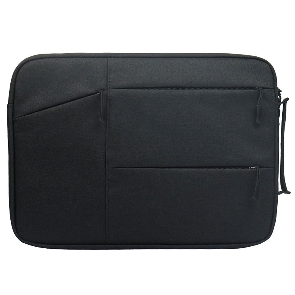 Uniqkart QY-C009 Wear-Resistant Carry Case with 3 Outer Pouch/Handle Anti-Drop Sleeve Bag for 15-inch Laptops Portable Storage Bag - Black