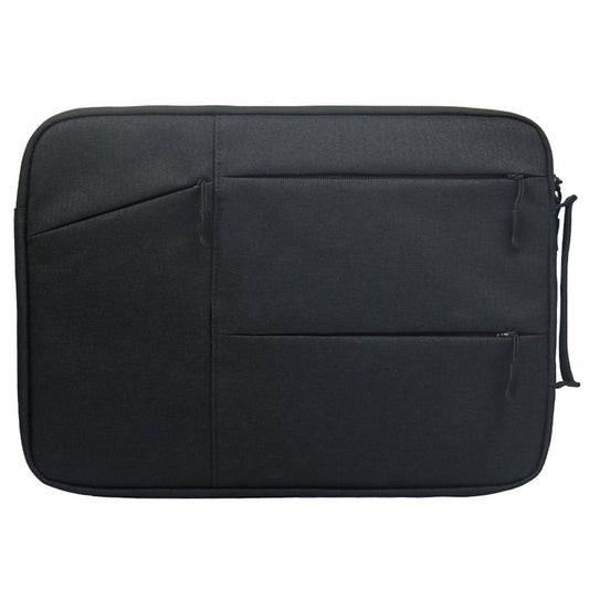 Uniqkart QY-C009 Wear-Resistant Carry Case with 3 Outer Pouch/Handle Anti-Drop Sleeve Bag for 15-inch Laptops Portable Storage Bag - Black