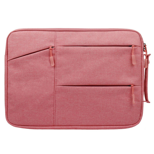 Uniqkart QY-C009 Portable Carry Case for 12-inch Laptops Scratch Resistant Sleeve Bag Waterproof Storage Bag with 3 Outer Pouch/Handle - Pink