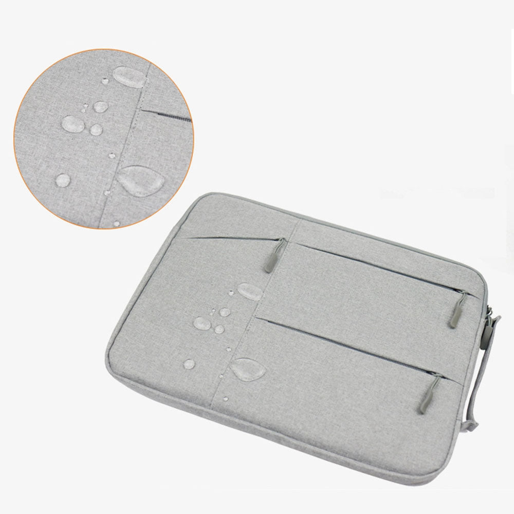 Uniqkart QY-C009 Wear-Resistant Carry Case Portable Sleeve Bag for 14-inch Laptops Anti-Drop Storage Bag with 3 Outer Pouch/Handle - Grey