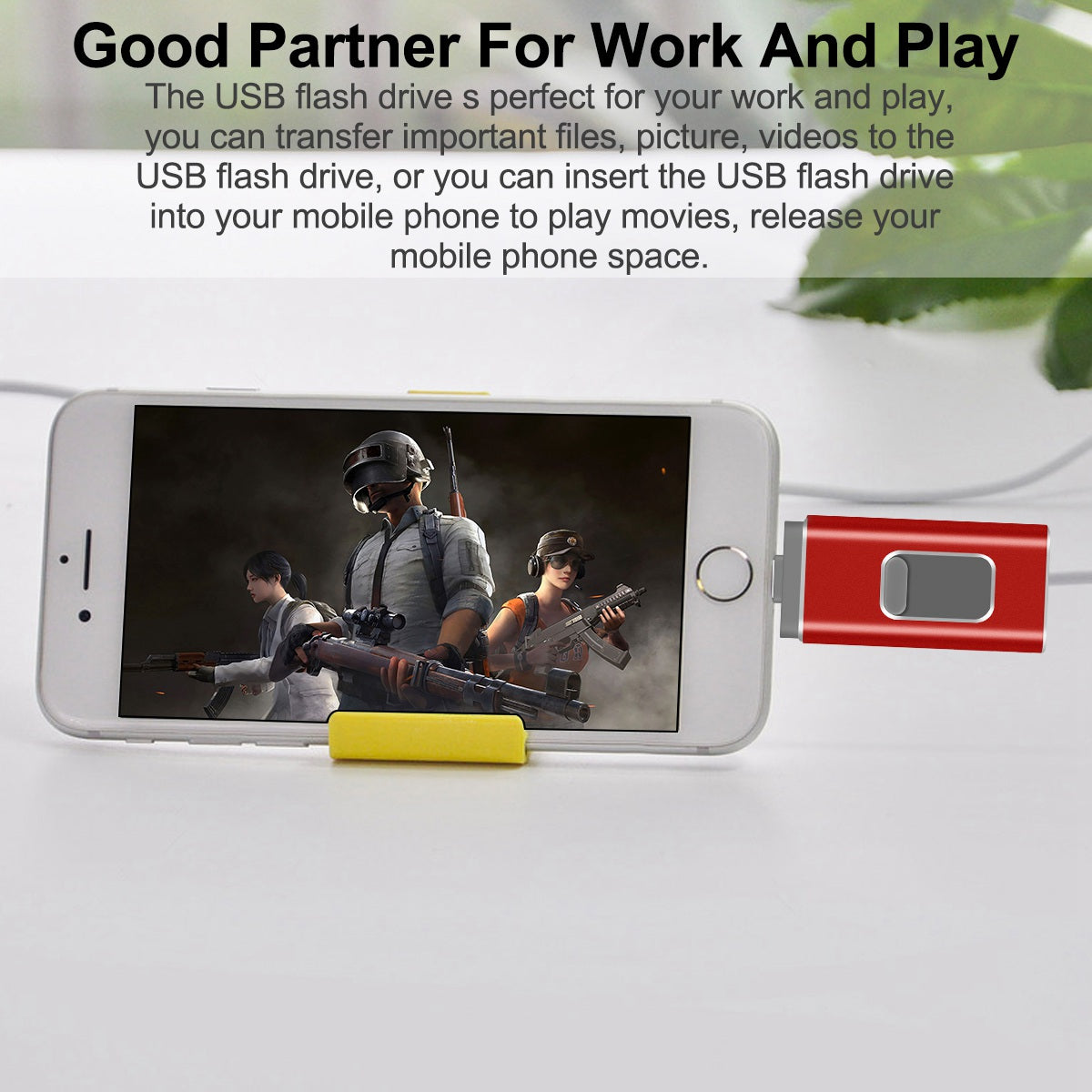 Uniqkart R-01B 64GB Driver Free USB 3.0 Flash Drive USB Memory Stick Thumb Drive Photo Stick for iPhone Android PC - Red