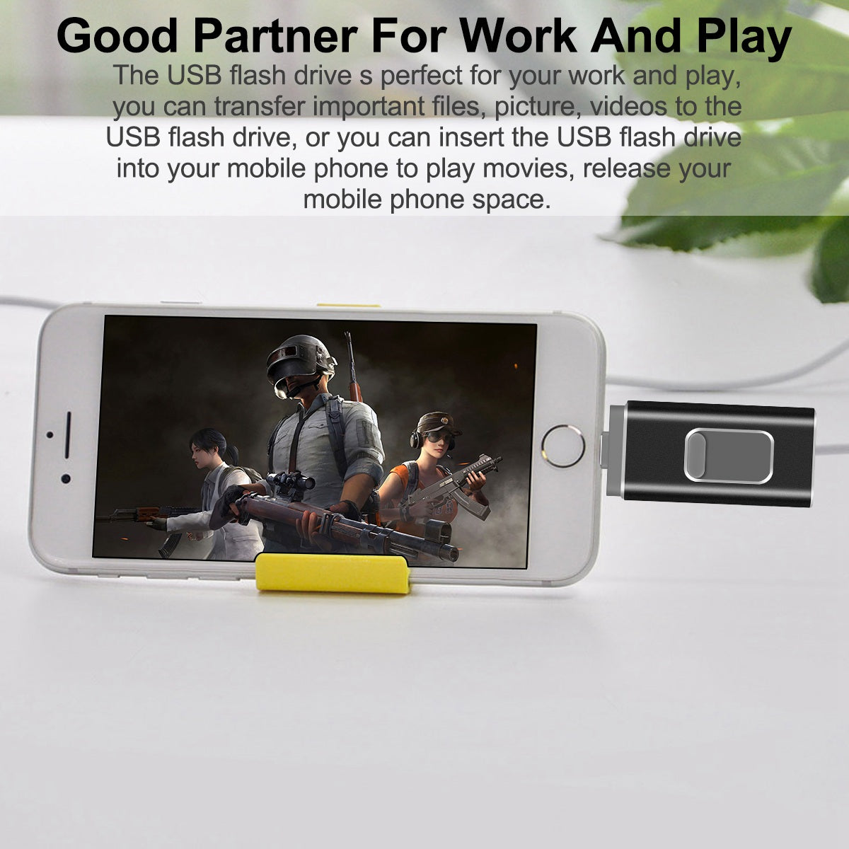Uniqkart R-01B 32GB USB Memory Stick for iPhone Android PC, Portable USB 3.0 Flash Drive Thumb Drive Photo Stick - Black