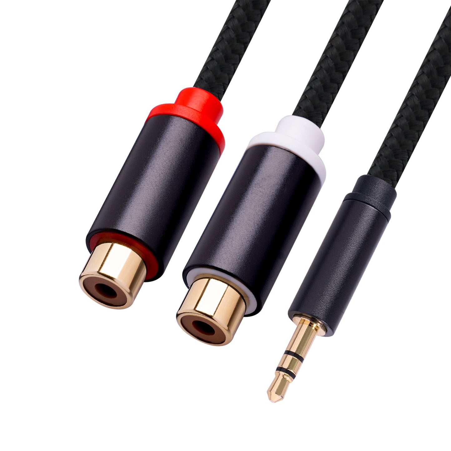 3687 3.5mm Male to 2 RCA Female Stereo Audio Cable AUX Adapter for Computer Speaker