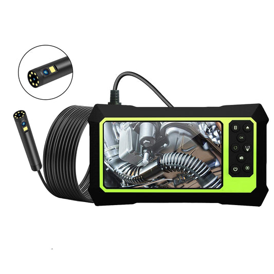 B315 5m Hard Wire Dual-lens 4.3inch Screen Industrial Endoscope 5.5mm Front Lens 9 LED Lights Automotive Borescope Drain Pipe Camera