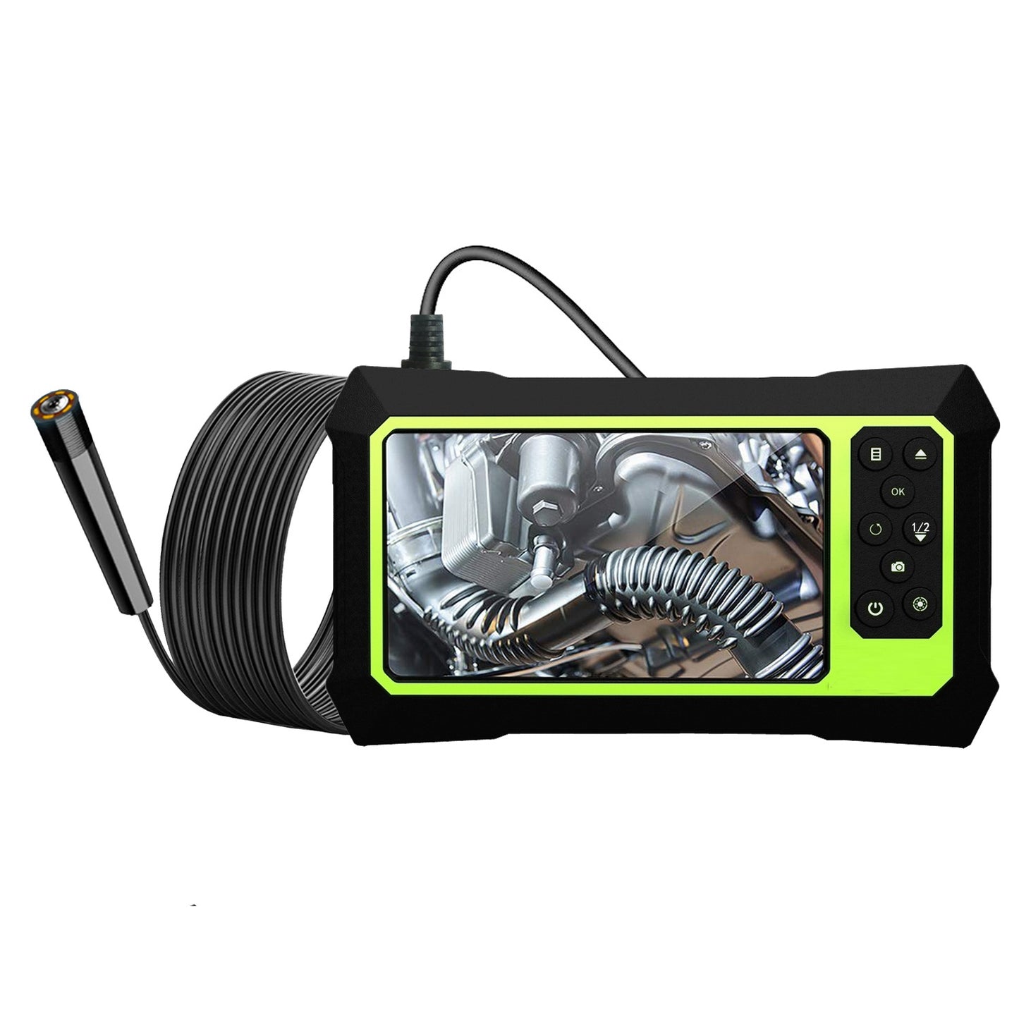 B315 2m Hard Wire 4.3inch Screen 1080P 5.5mm Single Lens HD Digital Borescope Inspection Camera Built-in 8 LED Lights