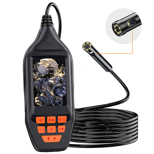 M30 10m Hard Wire 5.5mm Dual Lens Design HD Industrial Endoscope 3-inch Screen 8+1 LED Waterproof Borescope Inspection Camera