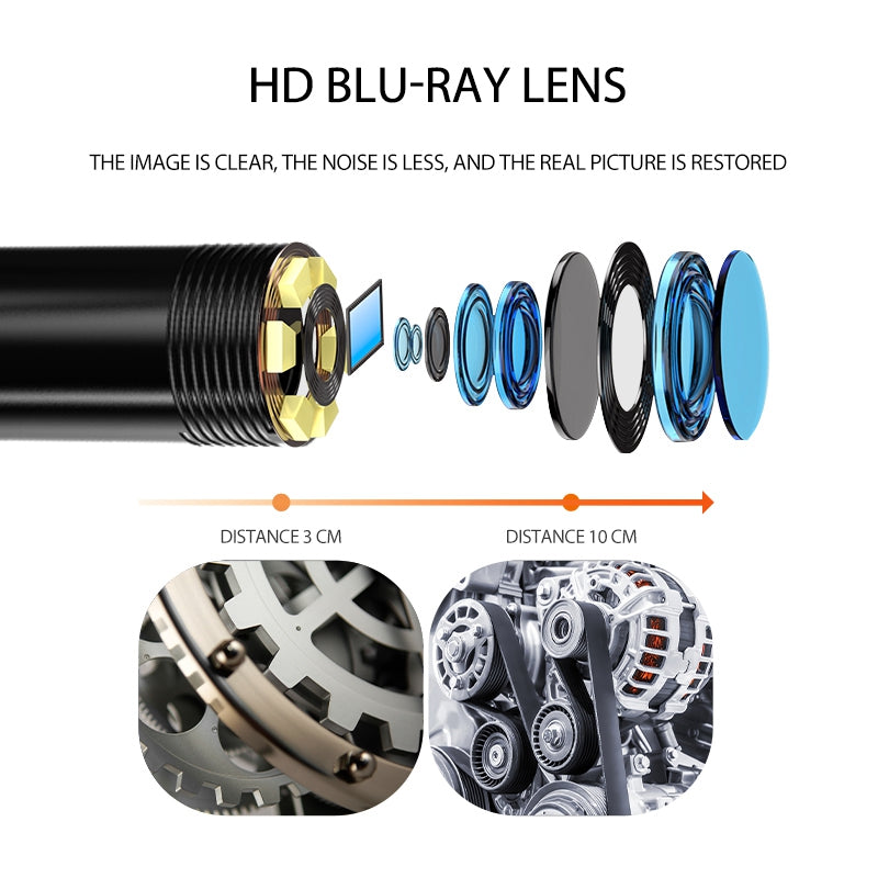 M30 5m Hard Wire 5.5mm Dual Lens HD 1080P Industrial Endoscope 3-inch Screen Borescope 8+1 LED Waterproof Inspection Camera