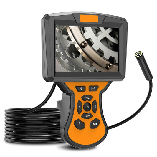 M50 2m Hard Wire 8mm Lens 5-inch Screen Hand-held Endoscope Adjustable Brightness 8-LED Waterproof Industrial Inspection Camera - Orange