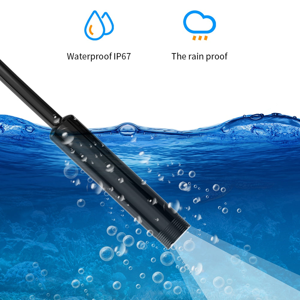 M50 5m Hard Wire 8mm Lens 5-inch Screen Endoscope 8-LED Waterproof Industrial Borescope Inspection Tool - Blue