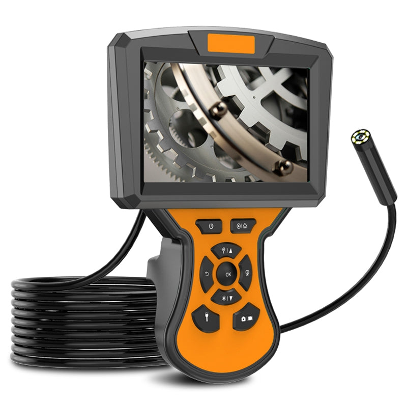 M50 1m Hard Wire 8mm Lens 5-inch Screen Endoscope 8-LED Waterproof HD Industrial Inspection Camera Borescope - Orange