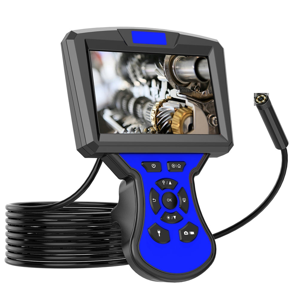 M50 1m Hard Wire 8mm Lens 5-inch Screen Endoscope 8-LED Waterproof HD Industrial Inspection Camera Borescope - Blue