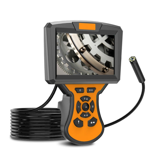 M50 5m Hard Wire 5.5mm Lens 5-inch Screen Hand-held Industrial Endoscope 8-LED Waterproof HD Inspection Borescope - Orange