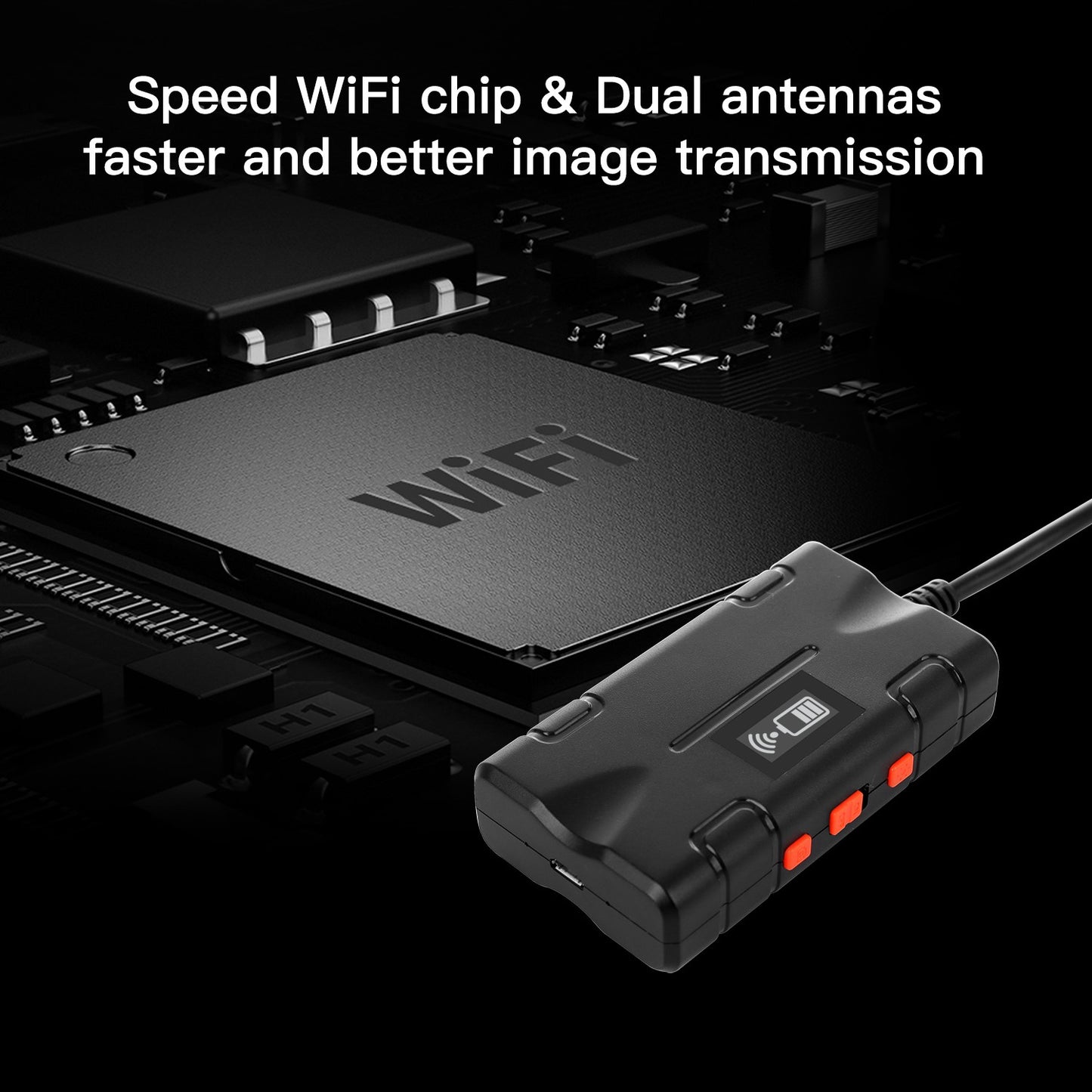 F270 10m Hard Wire 8mm Lens WiFi Waterproof Industrial Endoscope Dimmable 8-LED Sewer Borescope Pipe Inspection Camera
