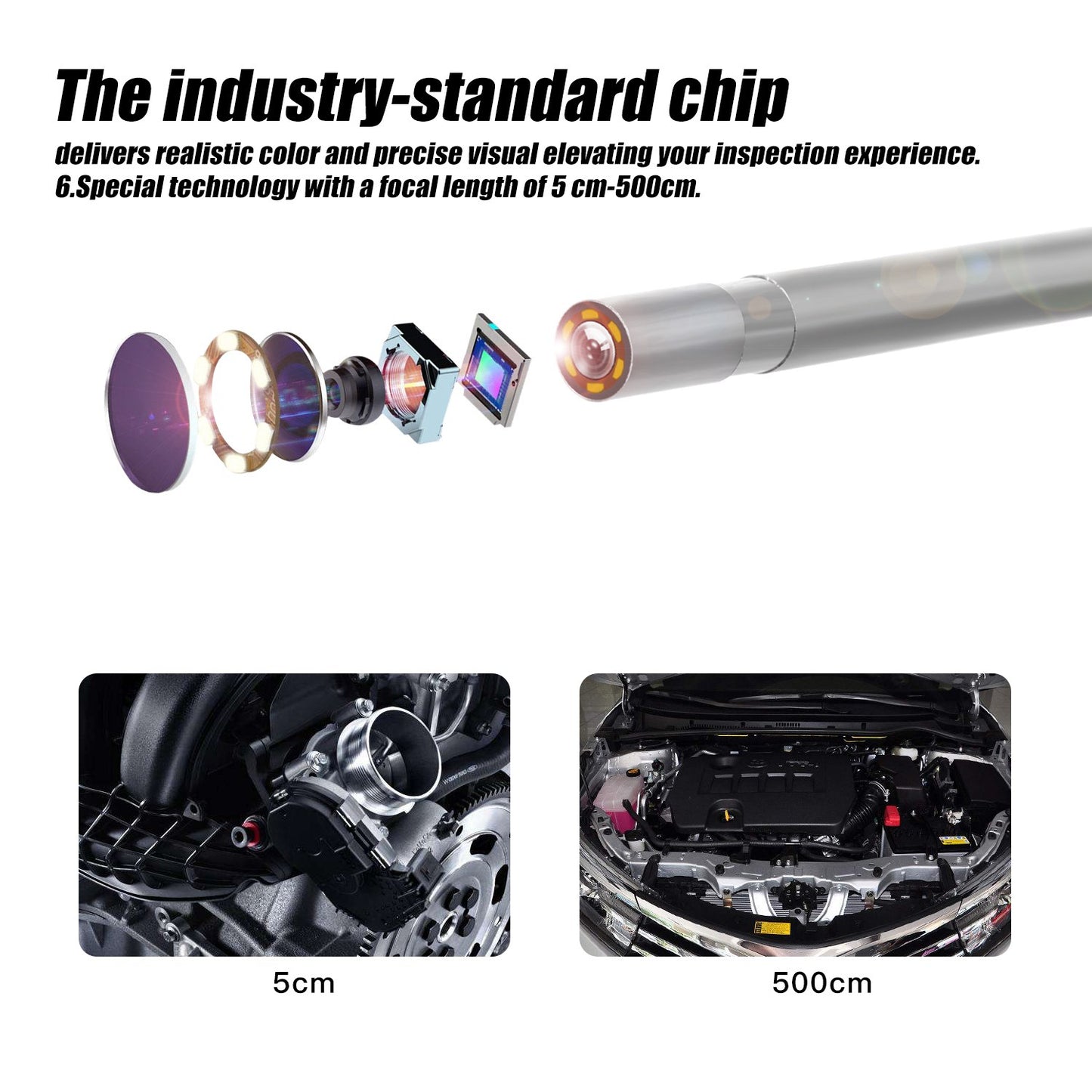 F240 WiFi Wireless Industrial Endoscope 3.9mm Inspection Camera IP67 Waterproof Borescope Scope Camera with 5m Hard Wire