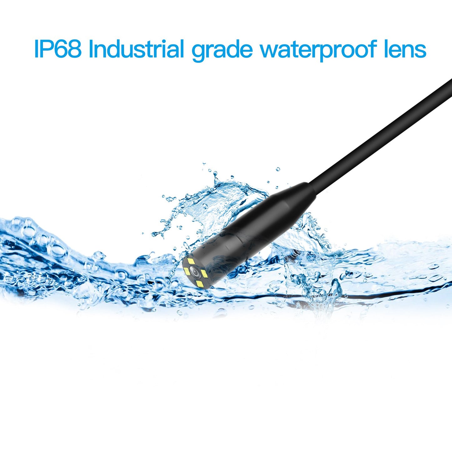 F230 WiFi Wireless Industrial Inspection Camera 14mm Telephoto Zoom Borescope Scope Camera with 10m / 4 LED Lights IP68 Waterproof Smart Phone Endoscope