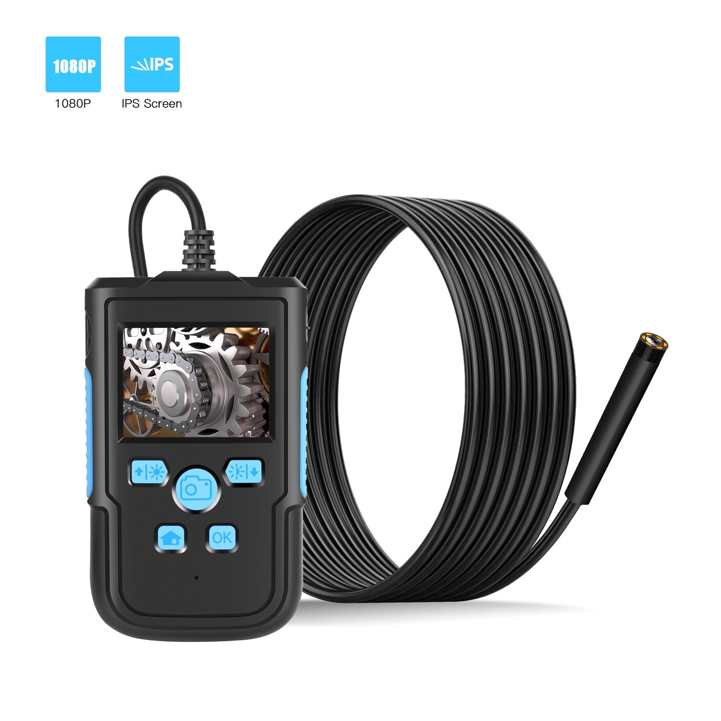 P60B 2m Hard Wire 5.5mm Lens 8-LED House Maintenance Appliance Inspection Camera 2.4inch Screen Display Industrial Endoscope