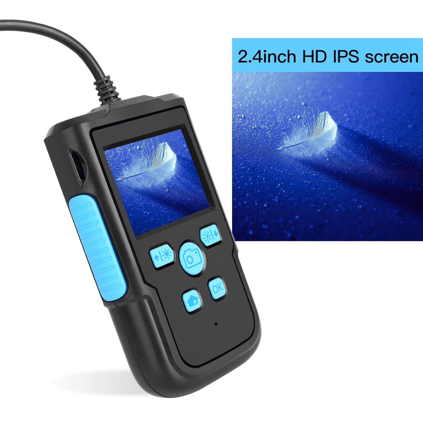 P60B 10m Hard Wire 2.4 inch Screen HD 1080P 3.9mm Lens Industrial Endoscope Waterproof Inspection Camera Borescope
