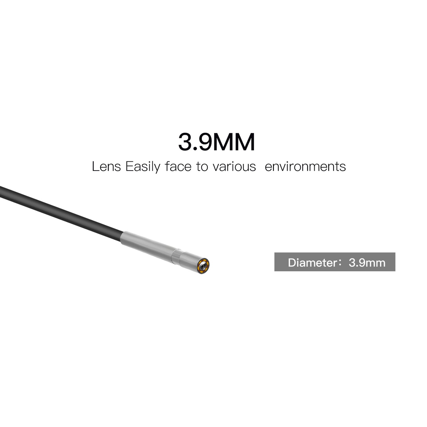 P60B 5m Hard Wire 2.4 inch Screen 3.9mm Lens Industrial Endoscope HD Waterproof Borescope Inspection Camera