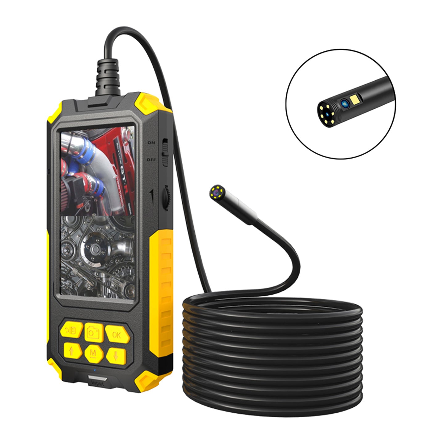 P50 2m Hard Wire HD 5.5mm Dual Lens Portable 4.5 inch Screen Rechargeable Industrial Endoscope Waterproof Pipe Inspection Camera