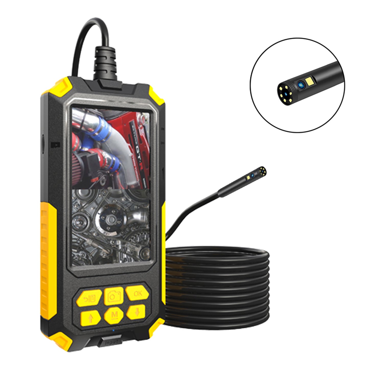 P50 2m Hard Wire HD 5.5mm Dual Lens Portable 4.5 inch Screen Rechargeable Industrial Endoscope Waterproof Pipe Inspection Camera