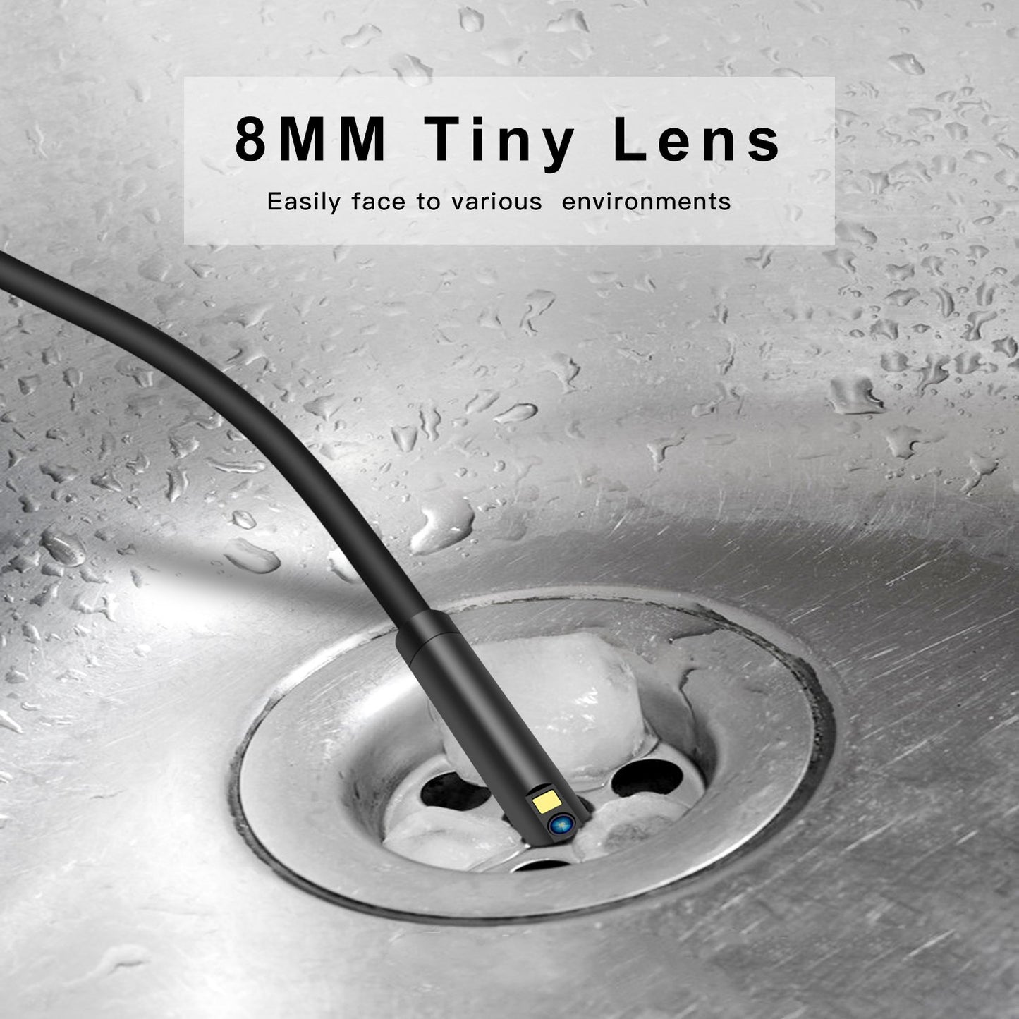 P50 2m Hard Wire 4.5 inch Screen Industrial Endoscope Portable HD 8mm Dual Lens Waterproof Pipe Inspection Camera