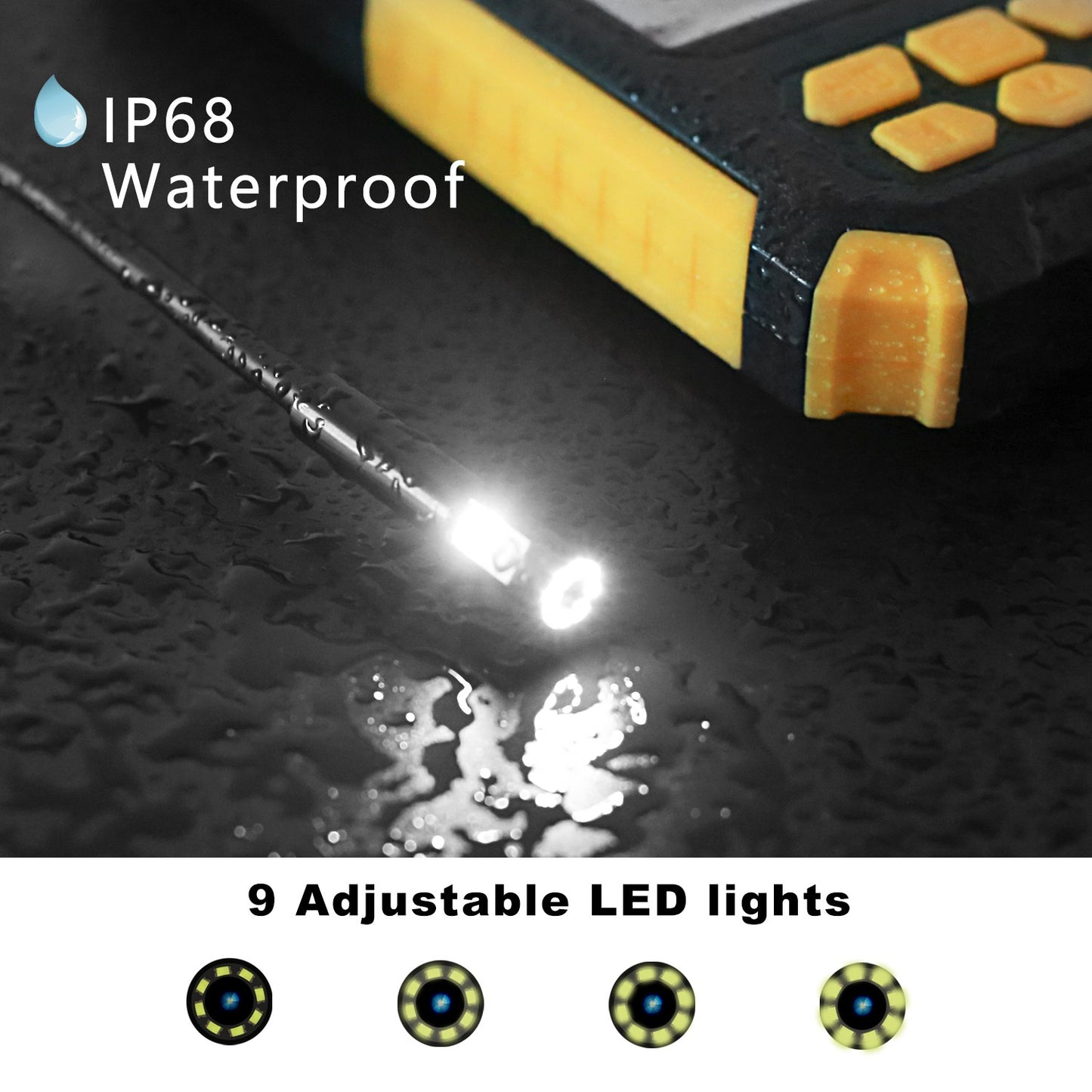 P50 2m Hard Wire 4.5 inch Screen Industrial Endoscope Portable HD 8mm Dual Lens Waterproof Pipe Inspection Camera