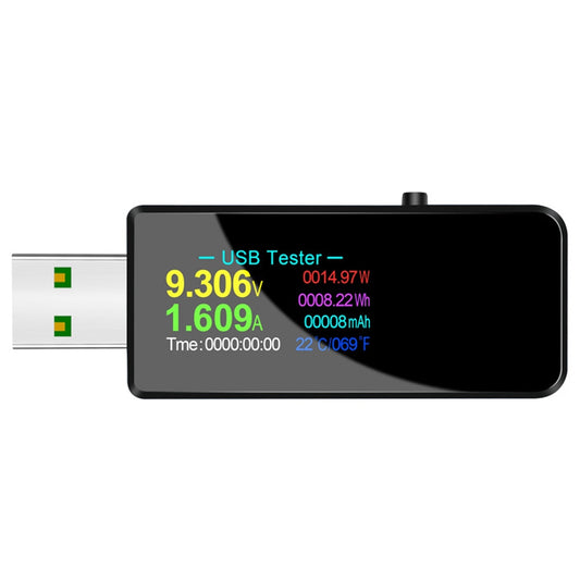 Juwei U96P Digital Multimeter USB Tester IPS Digital Display Voltage Current Watt Meter Automatic Detection Tool - Black