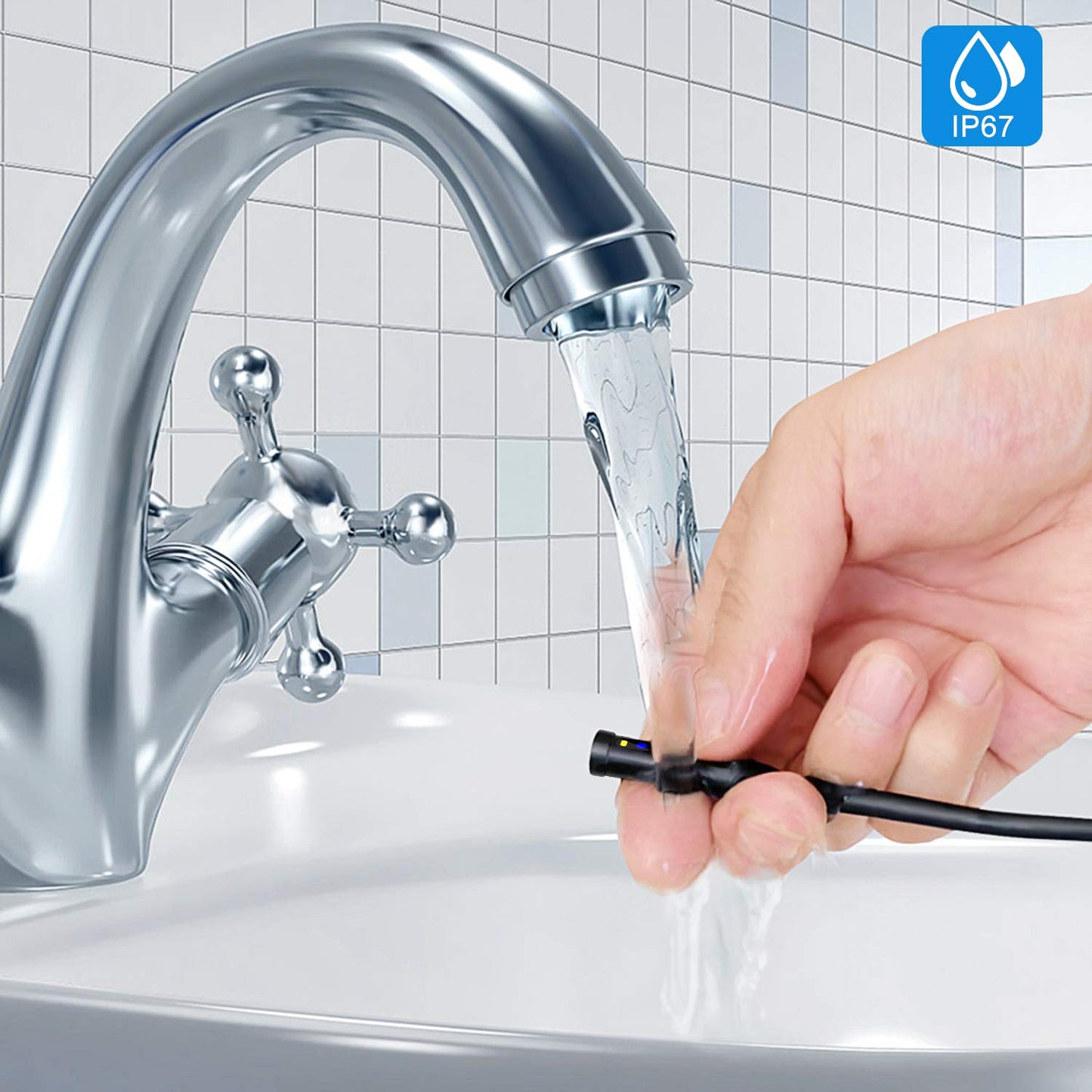 M40 15m Hard Wire 8mm Single Camera Lens 8-LED Industrial Endoscope Inspection with 4.5inch Display Screen