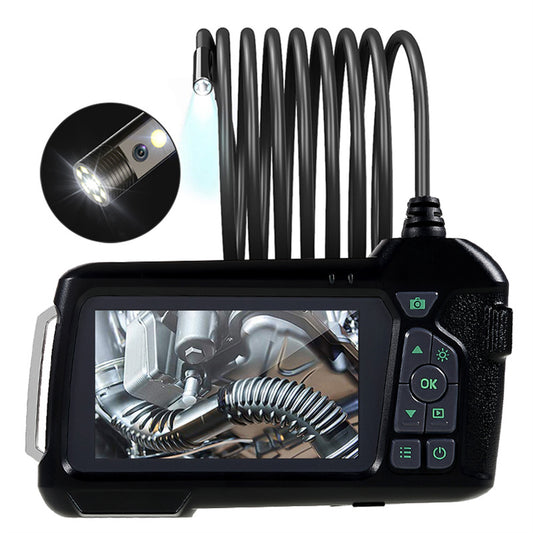M40 5m Hard Wire 8mm Dual-lens 9-LED Borescope Inspection Camera Large 4.5inch IPS Screen Industrial Endoscope