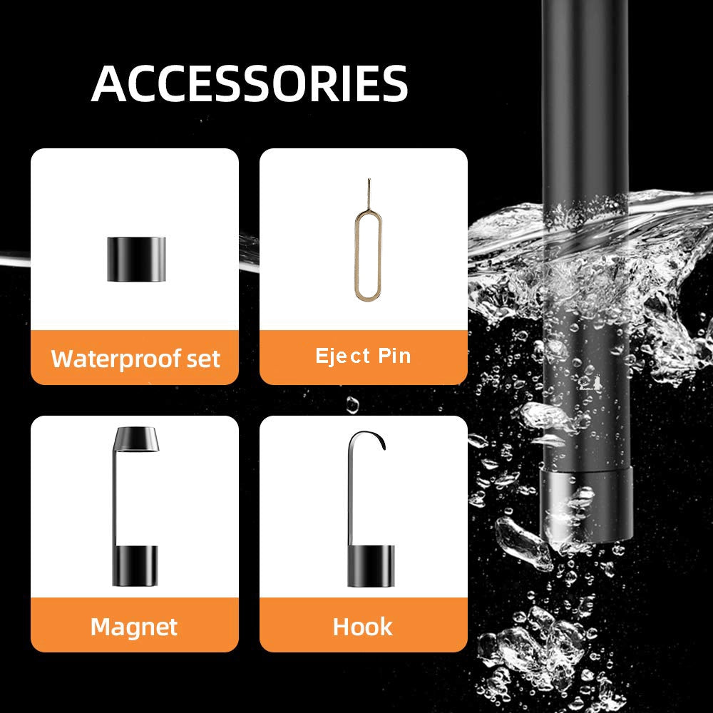 M40 5m Hard Wire Endoscope 10-LED Waterproof Camera Industrial Borescope 8mm Three-Lens 4.5-inch Screen Inspection Tool