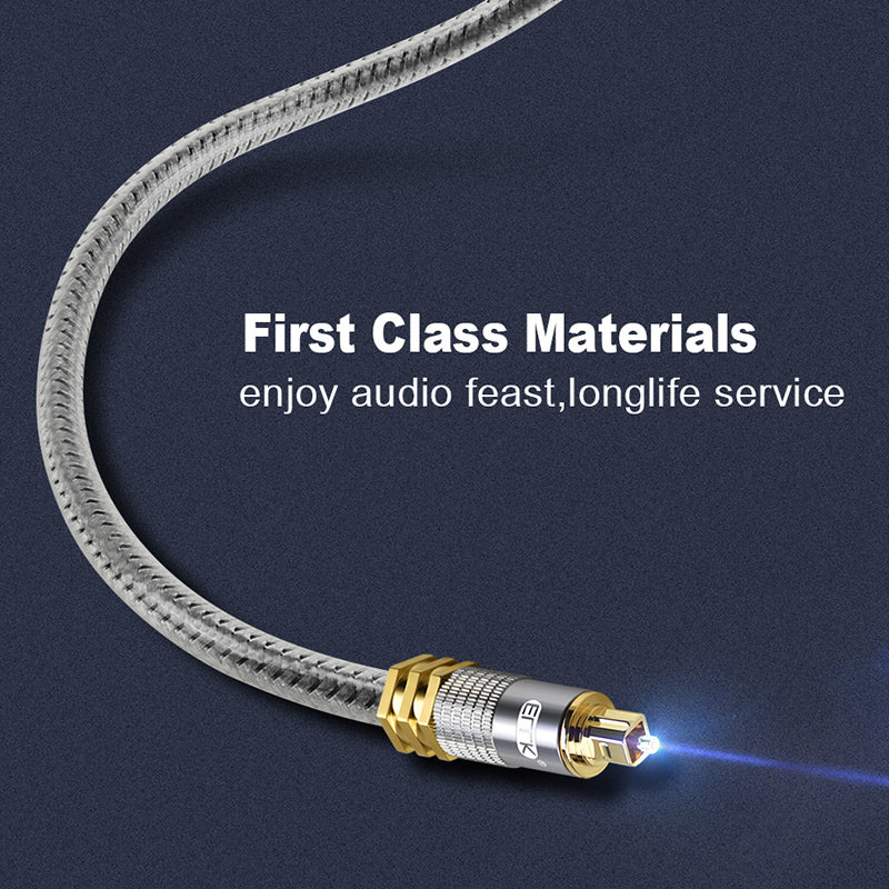 EMK YL-A 8m OD8.0mm SPDIF Digital Audio Optical Fiber Cord for Speaker Sound Bar TV Xbox Player Toslink Cable