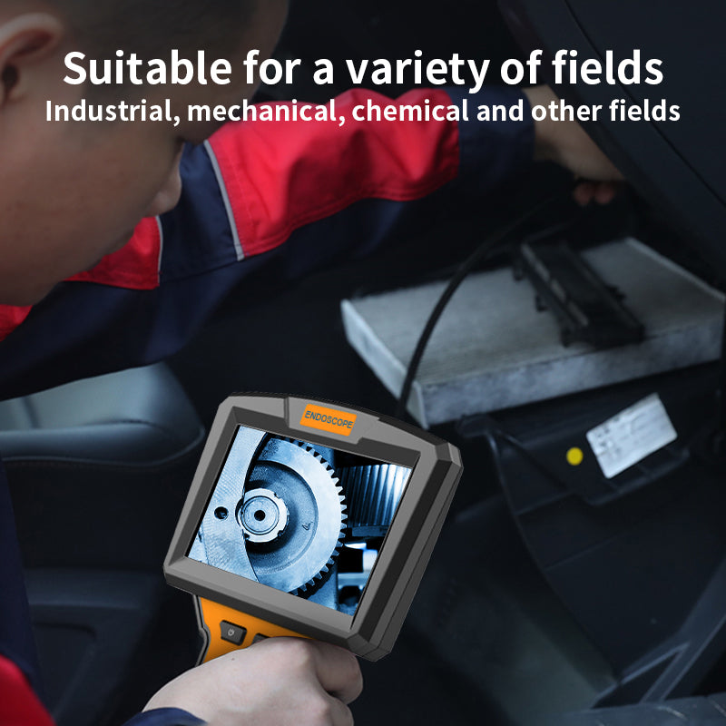 M50 2m Hard Wire Industrial Endoscope Inspection Camera 5.5mm Len 5inch IPS Screen 6-LED Borescope - Orange